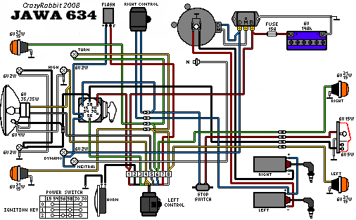 Схема ява 634 6 вольт